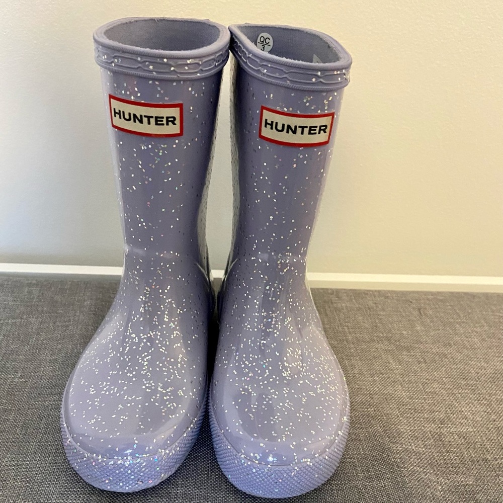 Kids (Toddler) Classic Hunter Glitter Boots Lavender Size 8 LIKE NEW